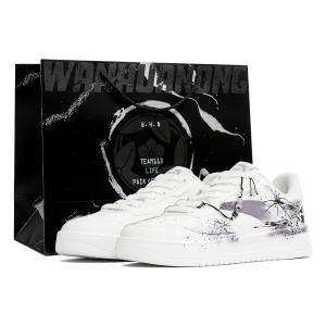 ANTA Кроссовки Relaxed LTDZ Wasteland, сумка для покупок, нескользящие, износостойкие, низкие, для скейтбординга, унисекс, черные, белые