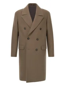 Двубортное шерстяное пальто Boggi Milano, коричневый