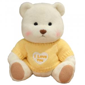 Кукла тряпичная girlish heart, милый плюшевый медвежонок с шарнирами и свитером, длина 30см Love Bingqing