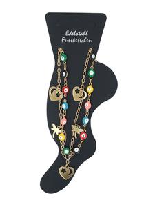 Adeliás Женский кулон - кулон в форме сердца из нержавеющей стали с жемчужиной золотистого цвета