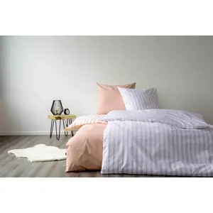 Двустороннее постельное белье SETEX «хлопковые полоски» великолепных однотонных цветов и полосок, бежевый