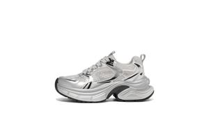 Женские кроссовки с низким верхом и массивной подошвой, устойчивые к истиранию, увеличивающие рост BELLE, Silver/Black