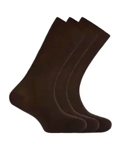 Набор из 3 пар мужских носков из мерсеризованного хлопка коричневого цвета Punto Blanco, коричневый