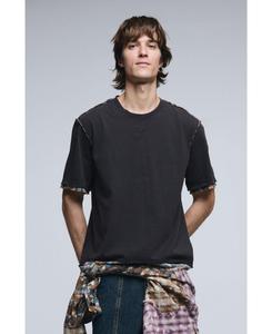 Мужская футболка с коротким рукавом и декоративной отделкой швов Desigual, Light gray