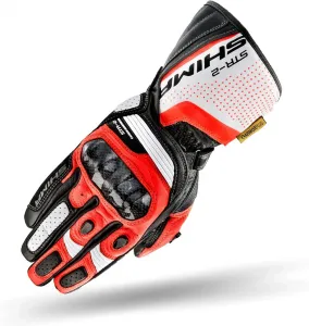 Мотоциклетные перчатки Shima STR-2 с сенсорным экраном, летние, кожаные, спортивные, размер L, Red Fluo