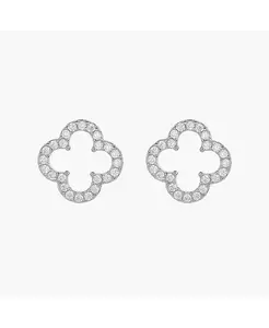 Серьги-Гвоздики «Ария Клевер» из стерлингового серебра 18 карат с позолотой — идея для праздничного подарка Bearfruit Jewelry, silver