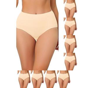 9 пар женского белья для коррекции фигуры с высокой талией, дышащие трусики Inspire Chic, Beige