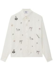 MSGM декорированная рубашка, белый
