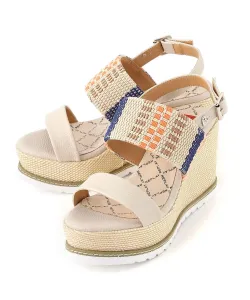 (W) Разноцветные сандалии на танкетке