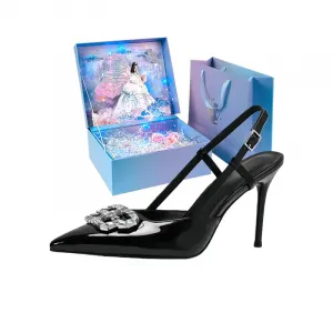 WUGUNIANG PU Slim Heel High Heels Women's Black