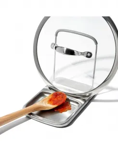 Подставка для ложки из нержавеющей стали Good Grips с держателем для крышки Oxo, нержавеющая сталь