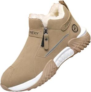 Мужские зимние теплые снежные ботинки, водонепроницаемые ботинки с меховой подкладкой, ботильоны на мягкой подошве для мужчин, обувь для прогулок на улице Zplmide, хаки