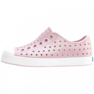 Детские повседневные туфли Jefferson Bio-Bling Native, Barely Pink Bling/Shell White