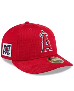 Мужская красная бейсболка Los Angeles Angels 2025 Spring Training Low Profile 59FIFTY New Era