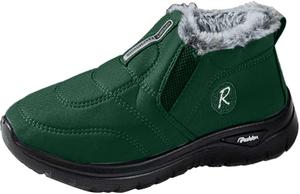 Женские зимние ботинки с мехом, теплые, на слипоны, удобные для улицы, легкие ботильоны для прогулок Generic, Green