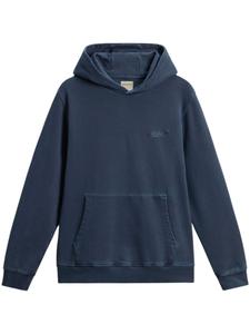 Woolrich хлопковая толстовка с капюшоном и вышитым логотипом, синий