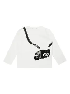 Футболка с длинными рукавами и принтом Liu Jo Kids, белый