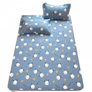 Cartoon 100% Cotton Students Printed Home Bed Covers Mattress Protective Covers Dust Covers Sanrio, золотой/серый