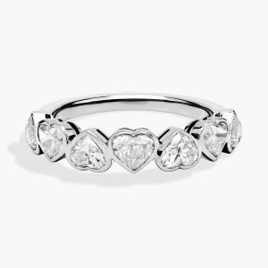 Кольцо на годовщину с 7 бриллиантами в форме сердца из белого золота 14 карат (1 3/4 карата) Blue Nile