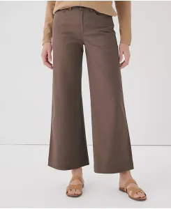 Женские широкие брюки из органического хлопка с добавлением эластана в стиле деним Pact, коричневый