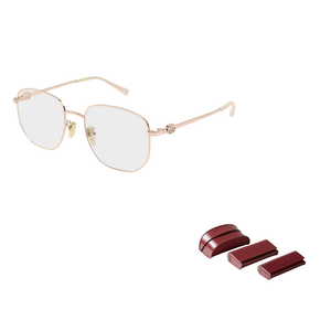 GUCCI Металлические прямоугольные очки для зрения женские Gold