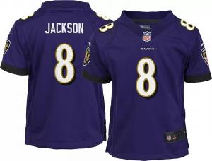 Джерси Nike Toddler Baltimore Ravens Lamar Jackson #8 Purple Game