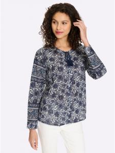 Блузка с принтом цвета шампанского и темно-синего Heine