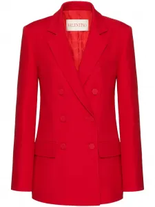 Двубортный блейзер Crepe Couture Valentino Garavani, красный