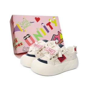 Износостойкие легкие дышащие низкие скейтерские туфли с эффектом увеличения роста для женщин UNIITY, красный/синий