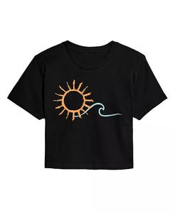 Укороченная футболка Hybrid Apparel Trendy Juniors Sun Wave Good Vibes Llc, черный