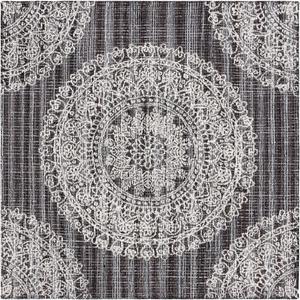 Ковер SAFAVIEH, 183 x 183 см, коллекции Ebony - коричневый и ivory, ручной работы из шерсти, идеален для помещений с высокой проходимостью в гостиной, спальне (EBN106T)