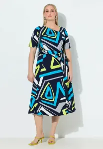 Платье grafischer druck halbarm из джерси Ulla Popken, Marine
