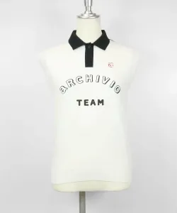 Вязаный топ без рукавов с воротником-поло Archivio, цвет White(190)