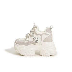 Женские кроссовки с мягкой подошвой и износостойким эффектом, увеличивающие рост Milan love song, Champagne Gold