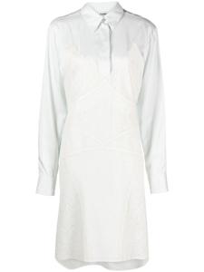 FENDI шелковое платье-рубашка с кружевной отделкой, белый