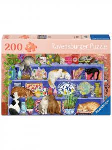 Пазл Ravensburger из 200 деталей, кошки на полке, красочный