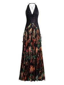 Платье с цветочным принтом ETRO, черный