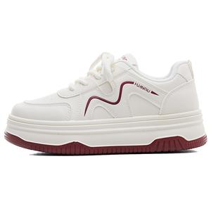 HUANQIU Нескользящие и износостойкие легкие низкие кроссовки для скейтбординга женские, белые, красные