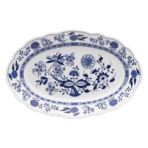 Тарелка с узором Синий лук овальная 35 см Hutschenreuther, белый синий