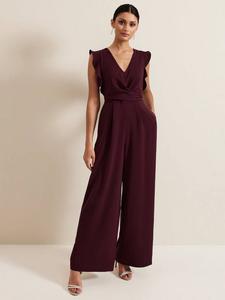 Комбинезон с оборками от эйлы Phase Eight, бордовый