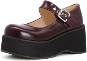 Эмо обувь на платформе Y2K гранж каблуки боевые ботинки с металлическими подвесками для женщин и девушек-подростков, гот, панк, кавай, ретро, подарок для дочери или внучки, для школы, из кожи LokoLucx, Red