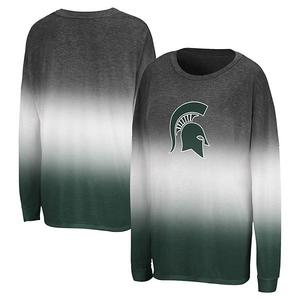 Женская черная футболка Michigan State Spartans с длинным рукавом и эффектом омбре Colosseum