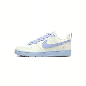 Nike Court Borough 2 Lavender Island Кожаные устойчивые к истиранию нескользящие низкие детские скейтборд-кроссовки