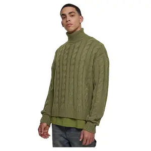 Свитер Urban Classics Boxy high neck, зеленый