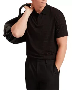 Поло Eduard с коротким рукавом и квадратным жаккардовым узором Ted Baker, черный