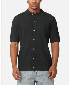 Мужская вязаная рубашка на пуговицах Zyair с резинкой XXIII, зеленый