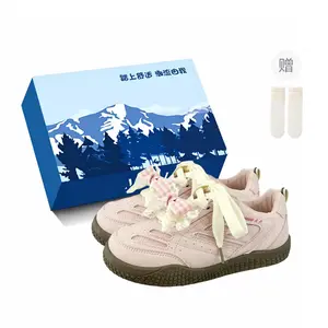 Fawn Miri Высокие устойчивые к истиранию противоскользящие повседневные туфли на низком ходу для женщин с розовым бантом, эксклюзивная коробка для обуви, в комплекте носки