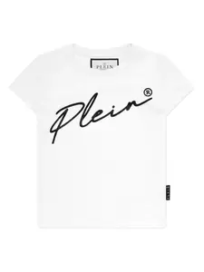 Футболка с логотипом Philipp Plein Junior, белый