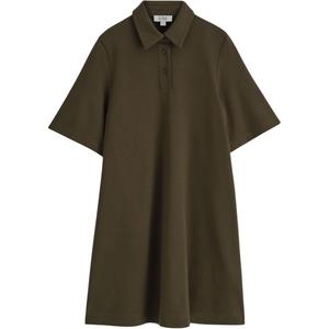 Женское платье с коротким рукавом COS, темный хаки