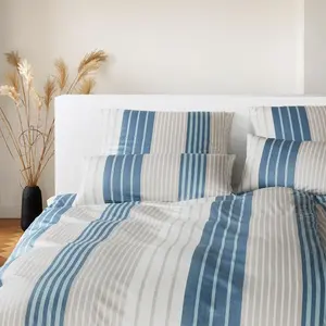 Элегантный комплект постельного белья Mako-Jersey Range, цвет темно-синий, размер 155х220+80х80 Elegante